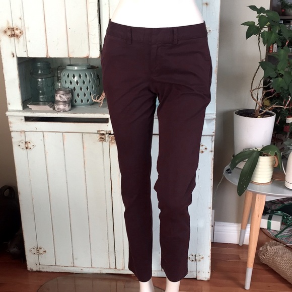 Lands’ End Canvas Burgundy Skinny Chino Pants 2 - Picture 1 of 6